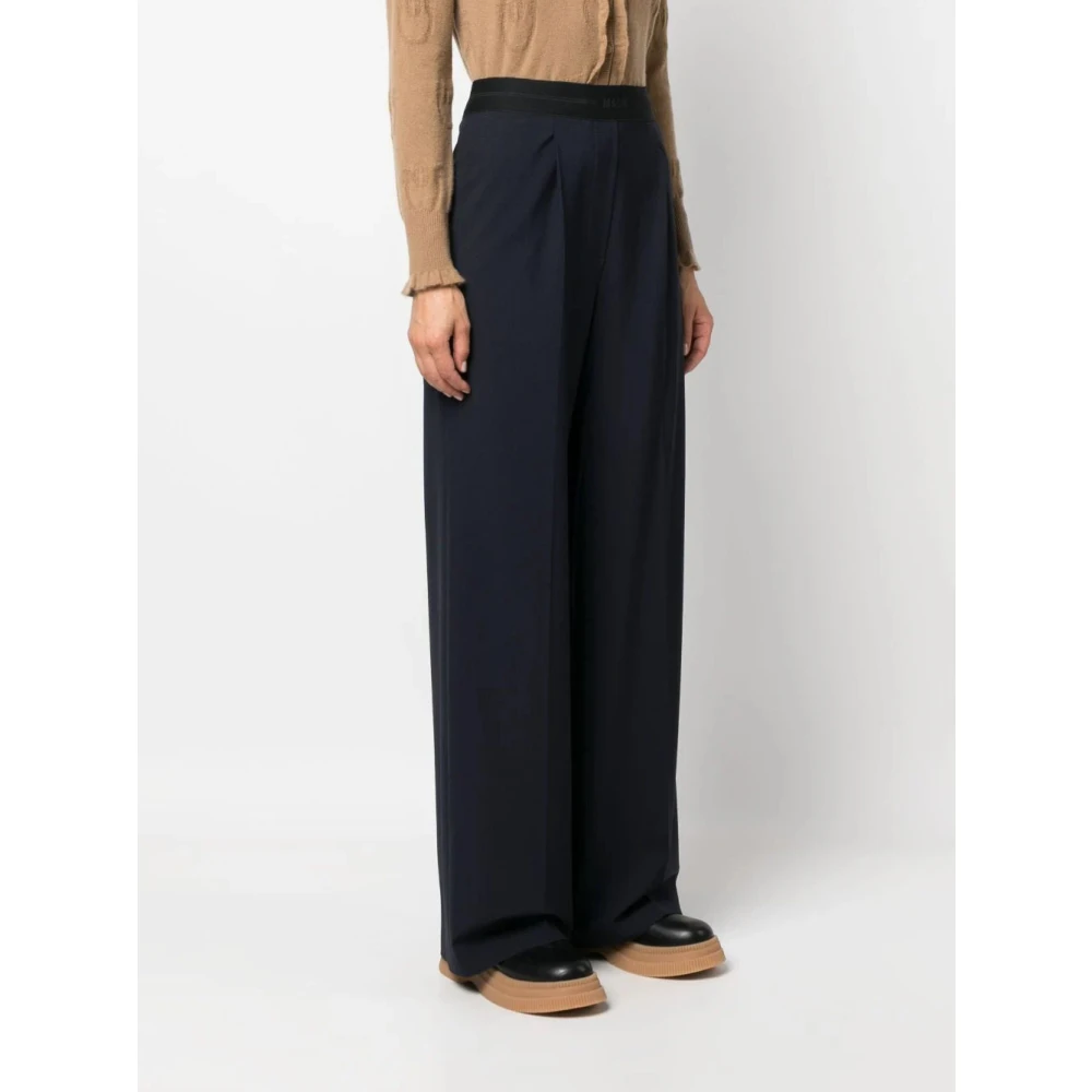 Msgm Wide Trousers Blue Dames