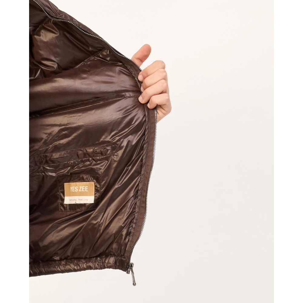 YES ZEE Gewatteerde jas met capuchon voor heren Brown Heren