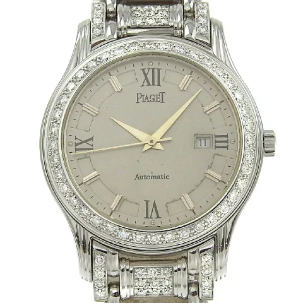 Piaget Pre-owned Pre-owned Vitt guld klockor Gray, Herr