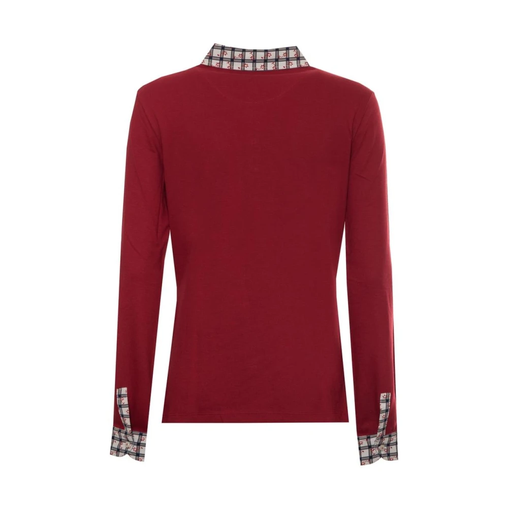 Harmont & Blaine Lange mouw polo shirt rood Red Dames