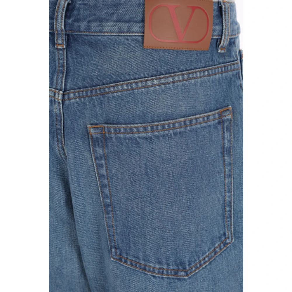 Valentino Garavani Hooggetailleerde Loose-fit Denim Jeans Blue Dames
