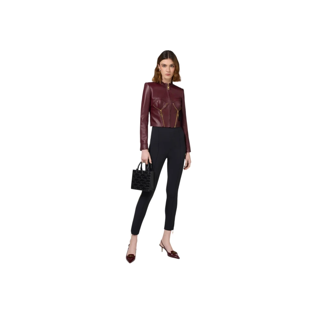 Elisabetta Franchi Leren jas Red Dames