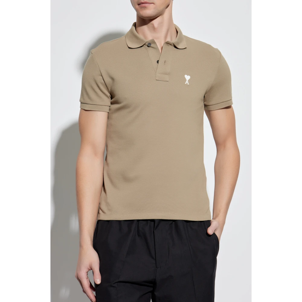 Ami Paris Polo met logo Green Dames