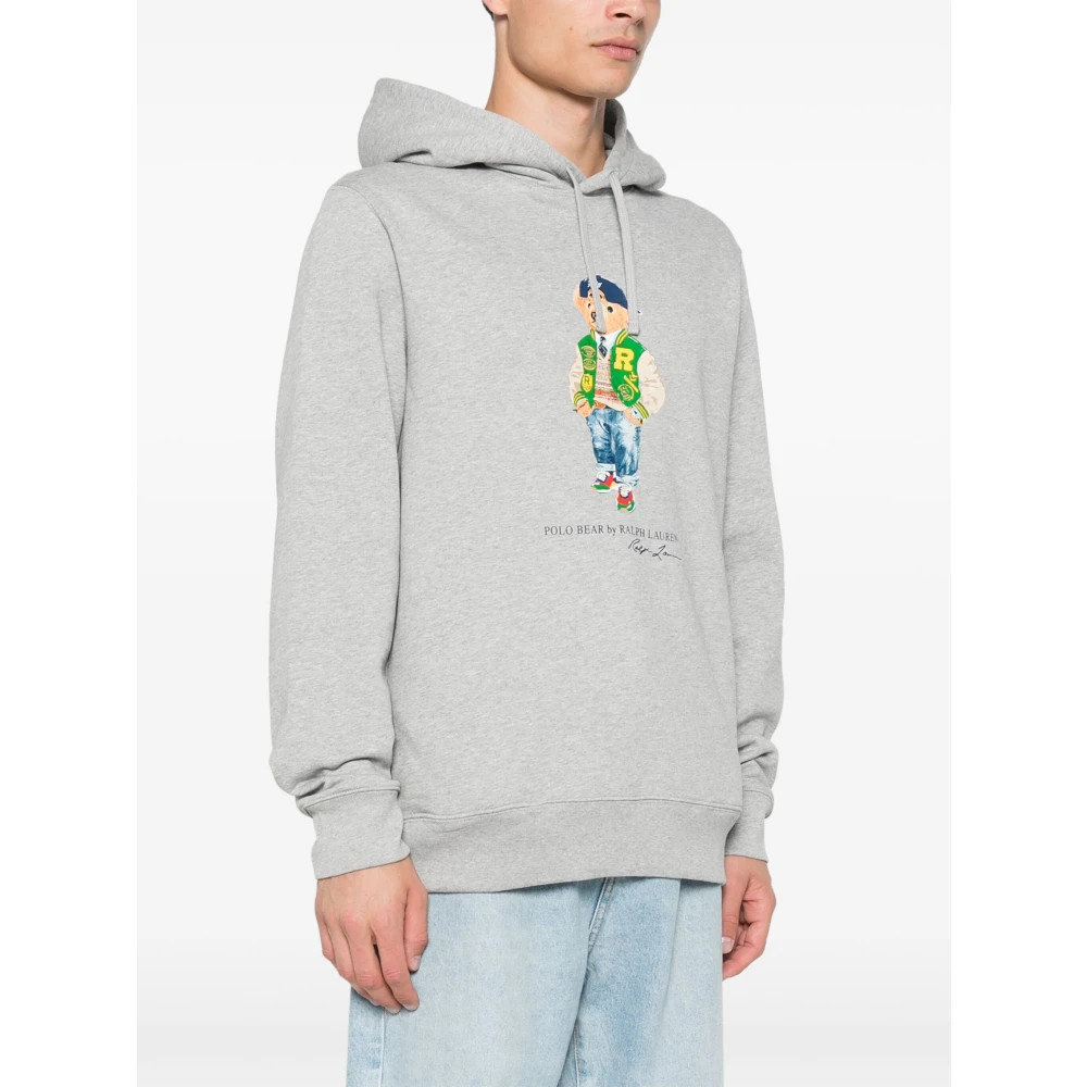 Polo Ralph Lauren Geborduurde 'Polo Bear' hoodie Gray Heren