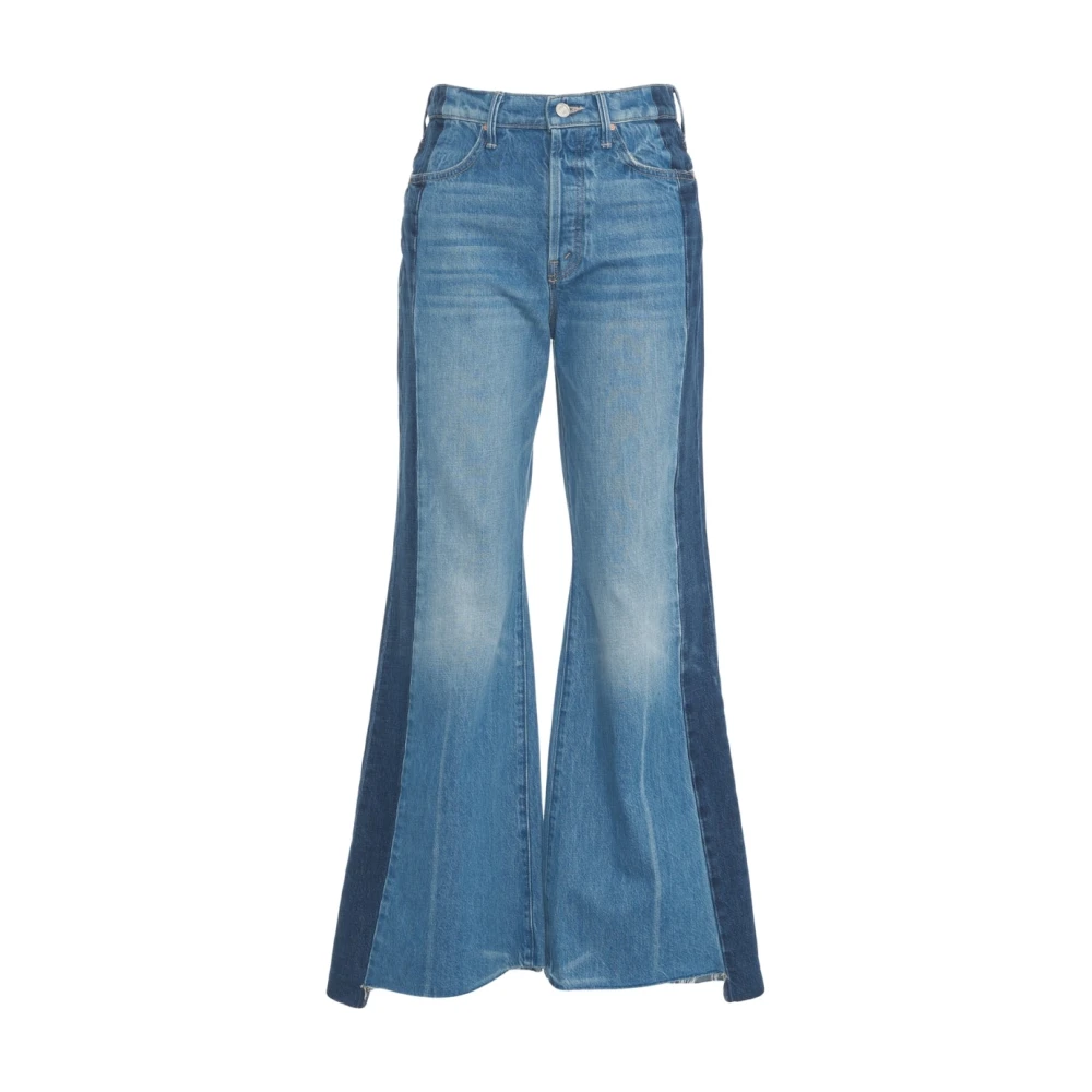 Mother Blauwe Flared High-Waisted Jeans Blue Dames