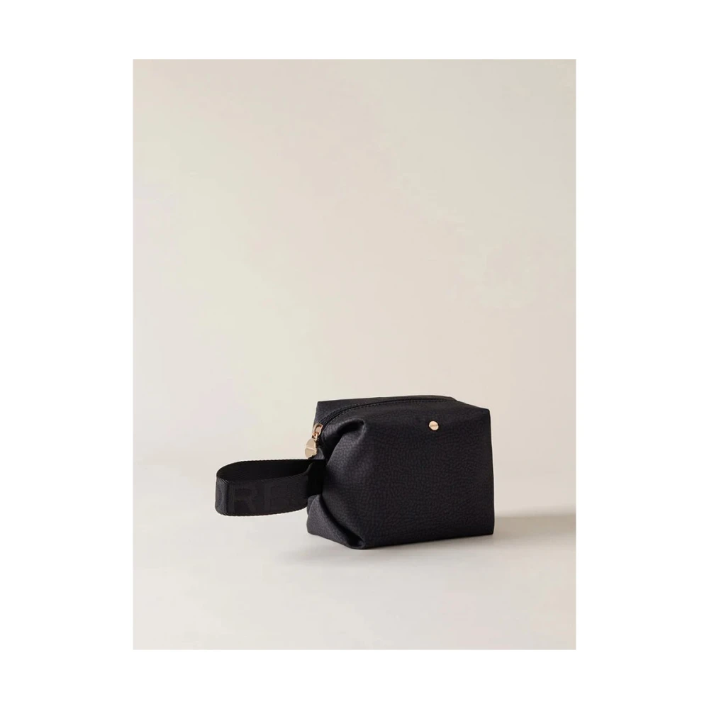 Borbonese Elegante Nylon Toilet Tas voor Moderne Vrouwen Black Dames