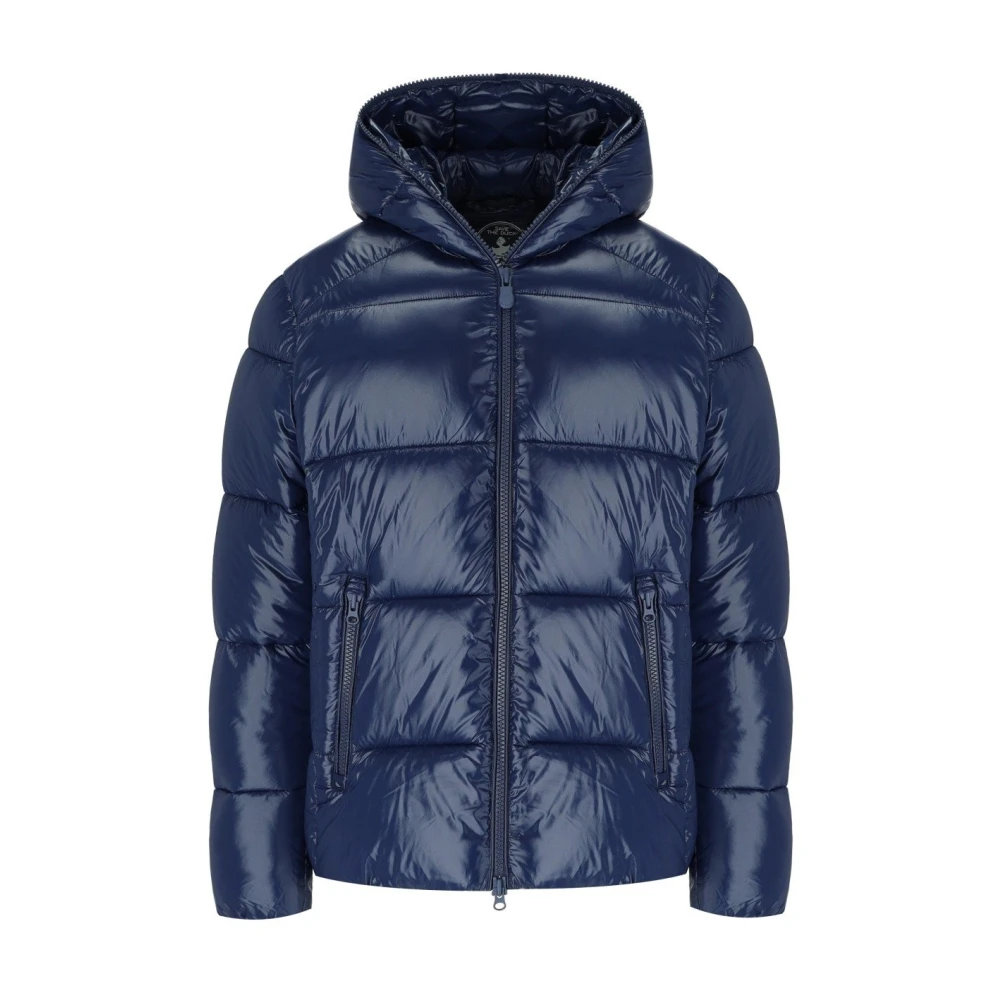 Save The Duck Blauwe Gewatteerde Hoodie Jas Blue Heren