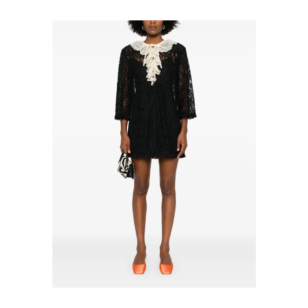 Zimmermann Kanten Mini Jurk Black Dames