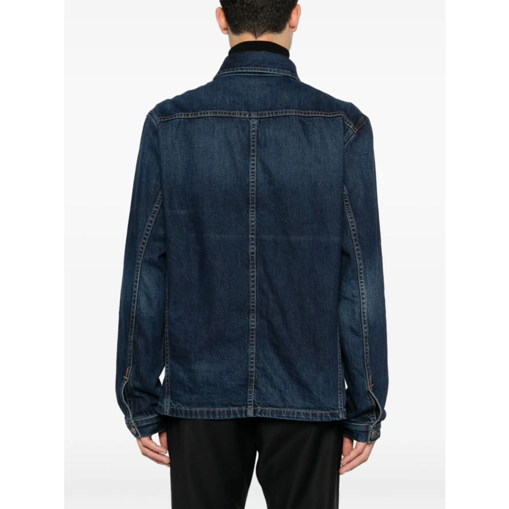 Tom Ford Blauwe herenouterwear Aw24 Blue Heren