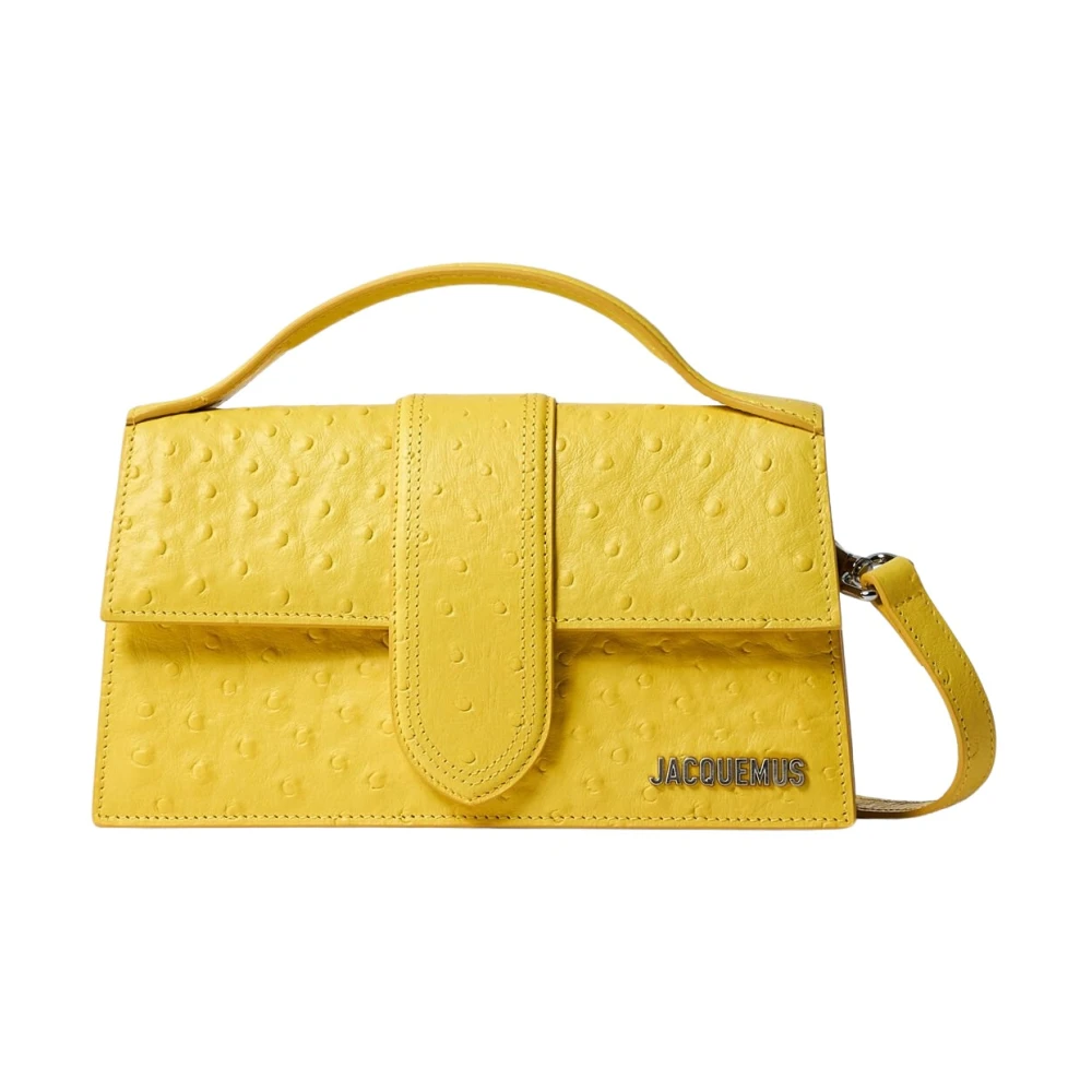 Jacquemus Schoudertas van Struisvogel-geëmbosseerd Leer Yellow Dames