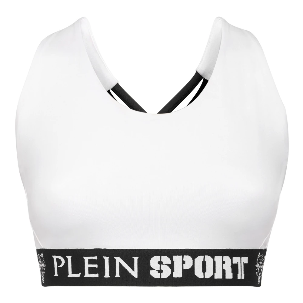 Plein Sport Women's White Training T-Shirts & Tops, Xl, Jogging Top Basic