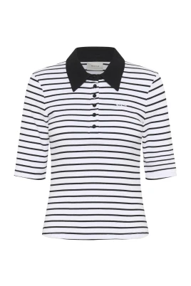 Randig Polotopp Bright White