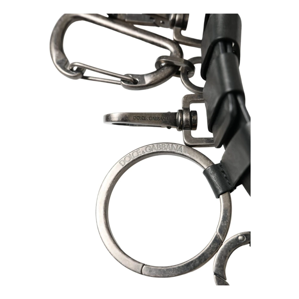 Dolce & Gabbana Zwarte Leren Riem met Metalen Gesp Black Heren