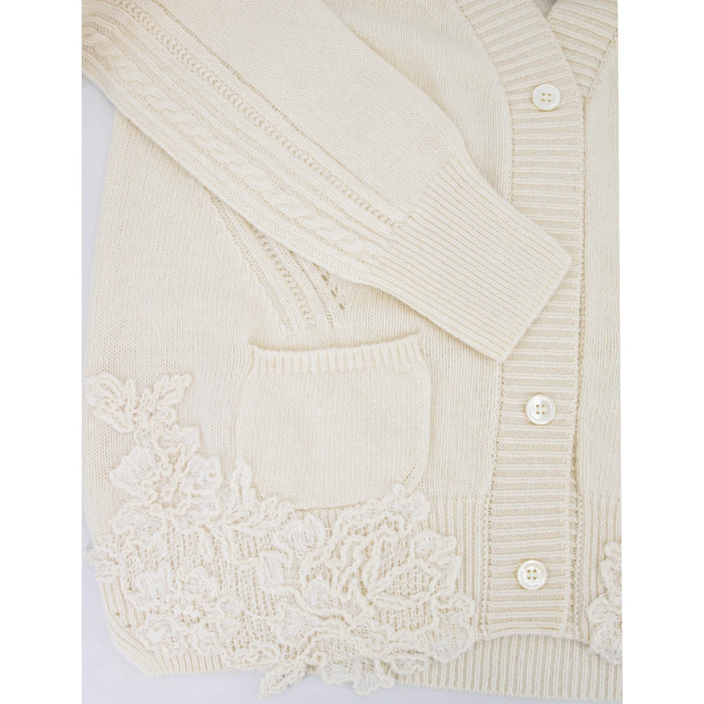 Ermanno Scervino Bloemenapplicatie Vest White Dames