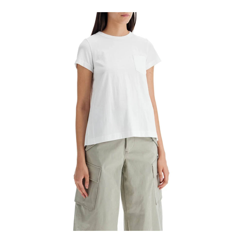 Sacai T-shirt met geplooide achterkant White Dames