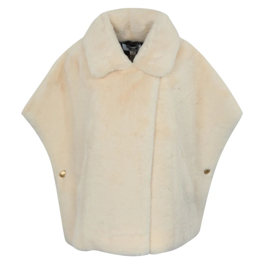 Blugirl Imitatiebont Korte Mouw Jas Crème Brown Dames