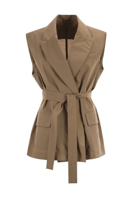 Techno Cotton Poplin Belted Vest