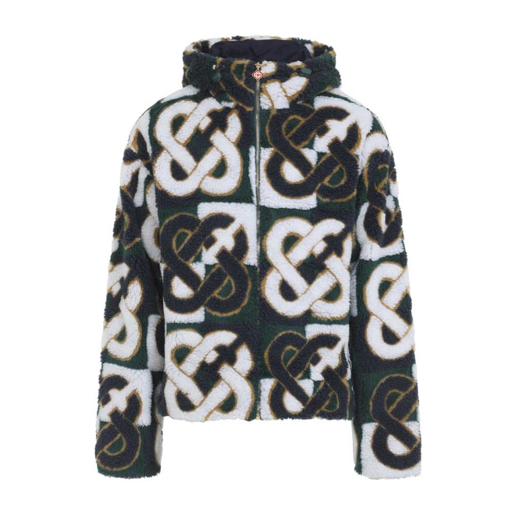 Casablanca Multicolor Monogram Jacquard Fleece Jacket - Male - Light Jackets - M - Jackets
