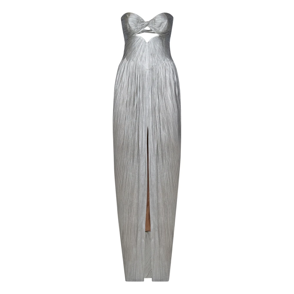 Maria Lucia Hohan Zilveren Zijden Sweetheart Neckline Jurk Gray Dames