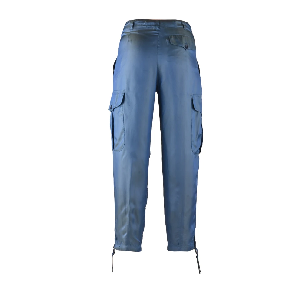 Aspesi Cargo acryl broek met glinsterend effect Blue Dames