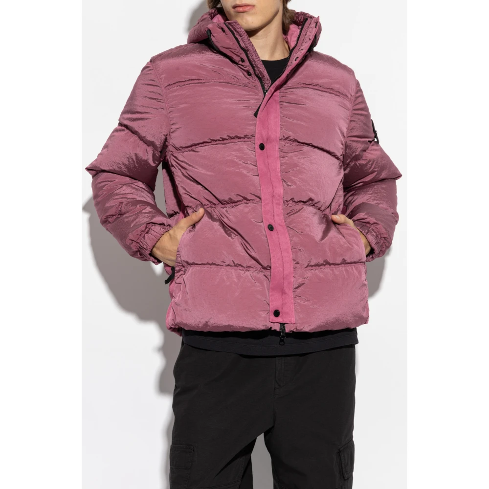 Stone Island Donsjack uit de 'Nylon Metal' collectie Pink Heren