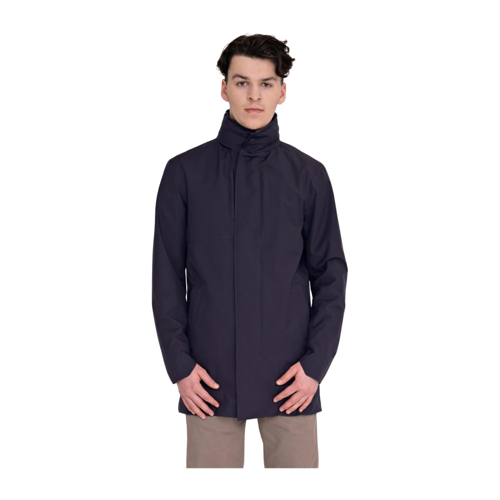 Navy Parka Vanntett Jakke Minimalistisk Design