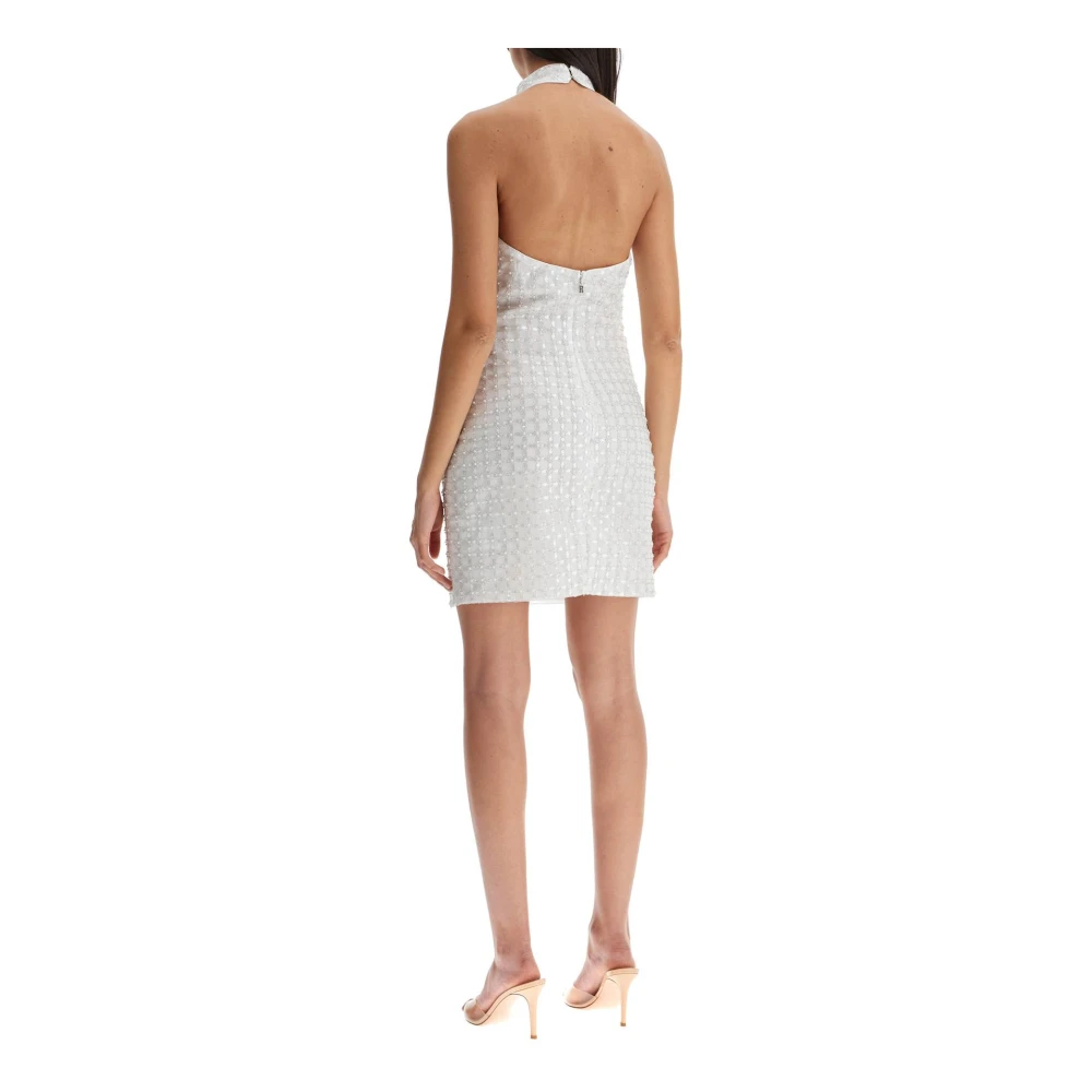 Rotate Birger Christensen Sequin Geborduurde Tulle Mini Jurk White Dames
