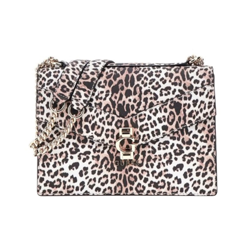 Guess Multicolor Schoudertas met Gouden Details Brown Dames