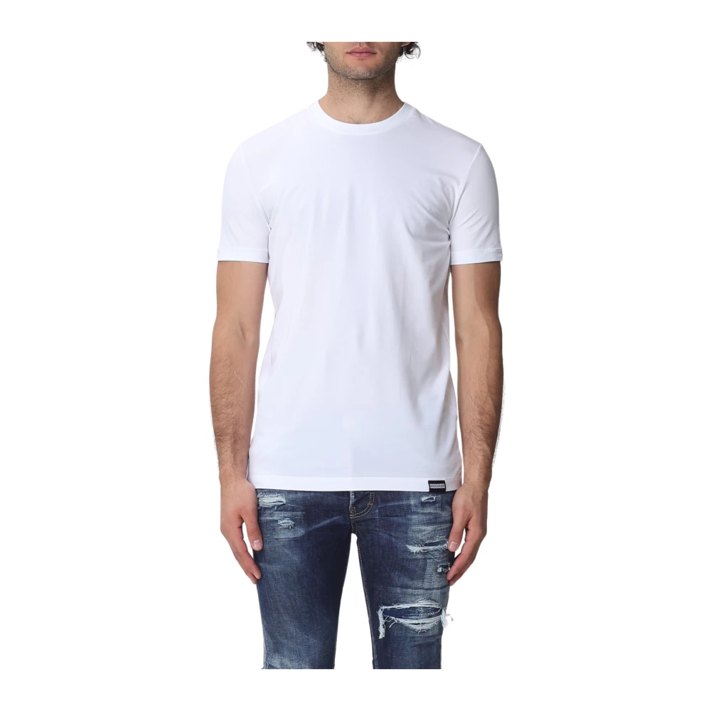 Dsquared2 Logo-Patch Katoenen T-Shirt White Heren