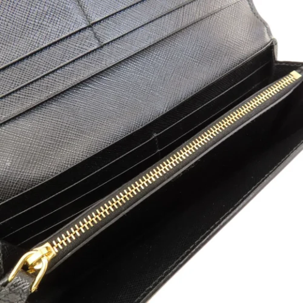 Prada Vintage Pre-owned Leather wallets Black Dames