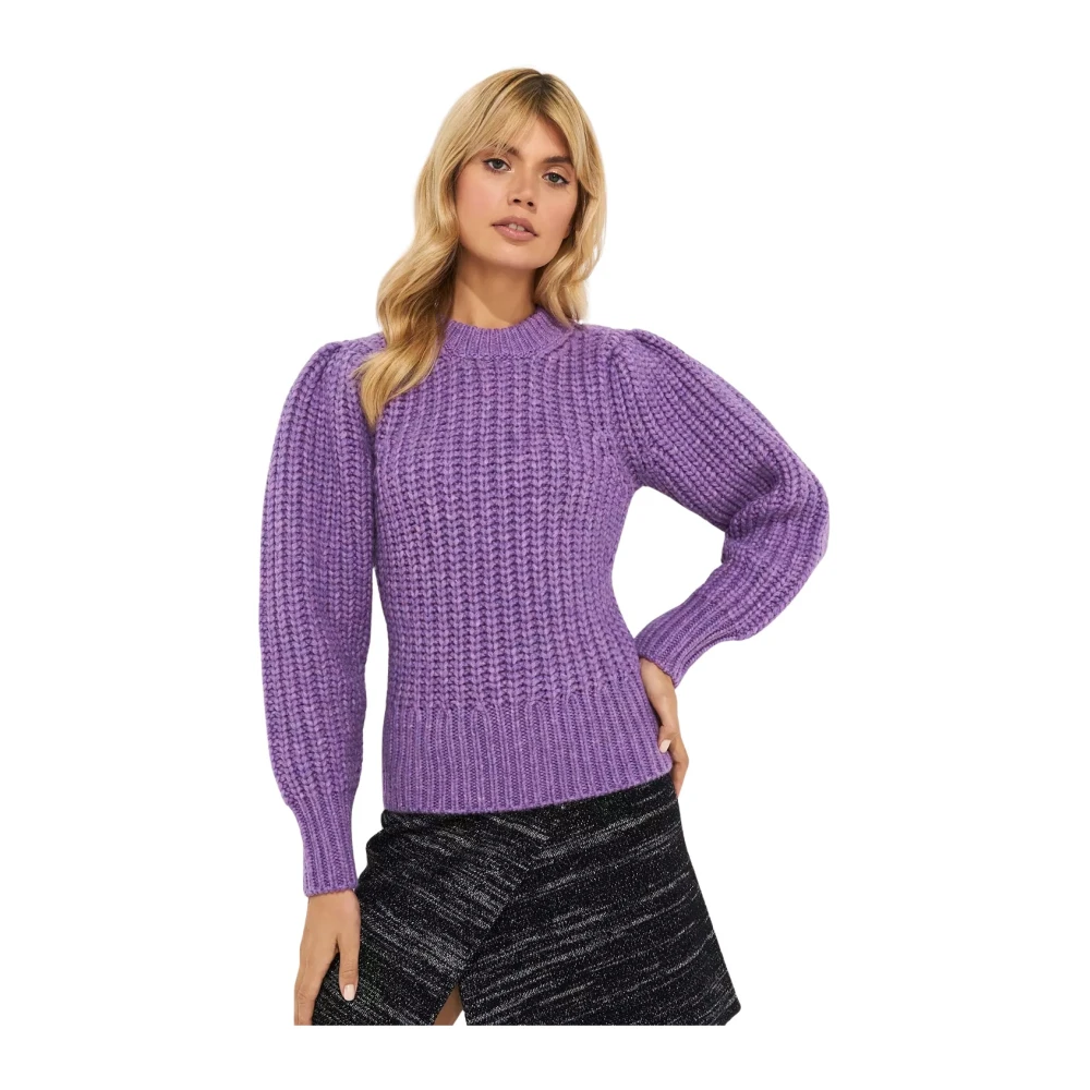 Isabel marant Paarse Geribbelde Trui met Raglanmouwen Purple Dames