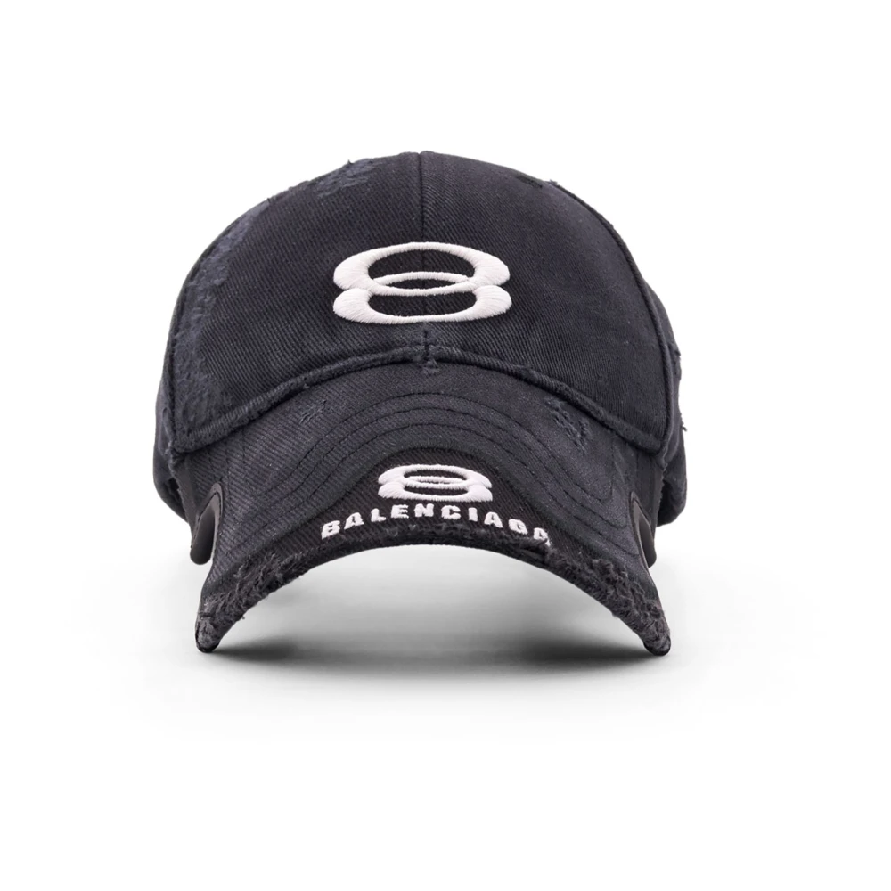 Balenciaga Sport Katoenen Hoed met Strass Black Heren