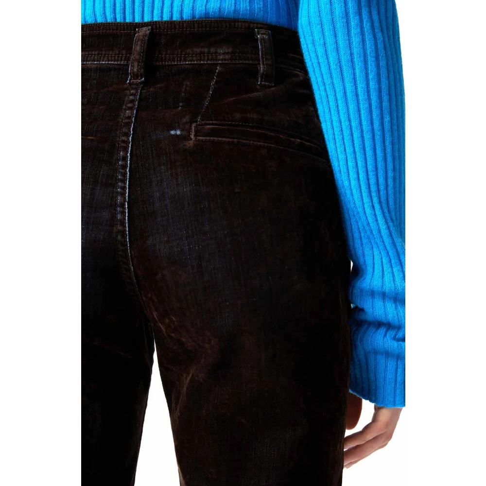 pinko Donkere Wassing Uitlopende Fluweel Jeans Brown Dames