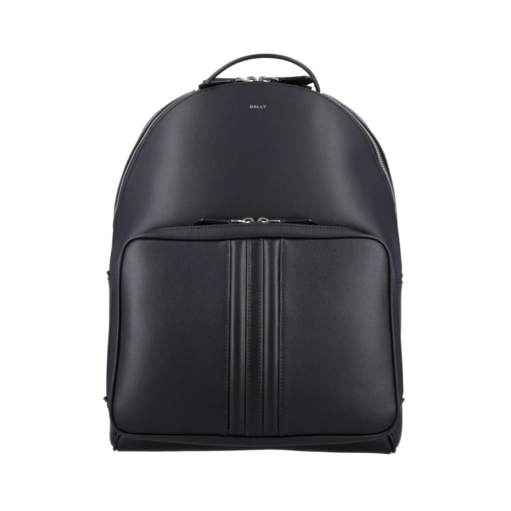 Bally Zwarte Leren Mythos Rugzak met Lint Black Heren