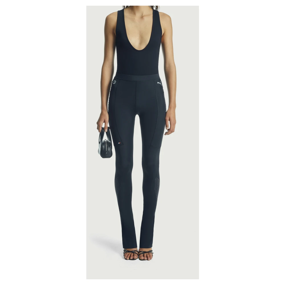 Coperni Zwarte Broek met Elastische Tailleband Black Dames
