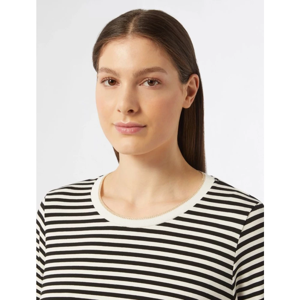Marina Rinaldi Witte Sweater met Ribgebreide Afwerking White Dames