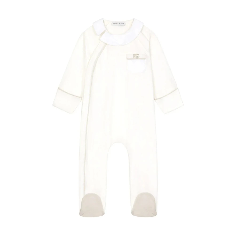 Dolce & Gabbana Unisex White Stylish Junior Dress Aw24