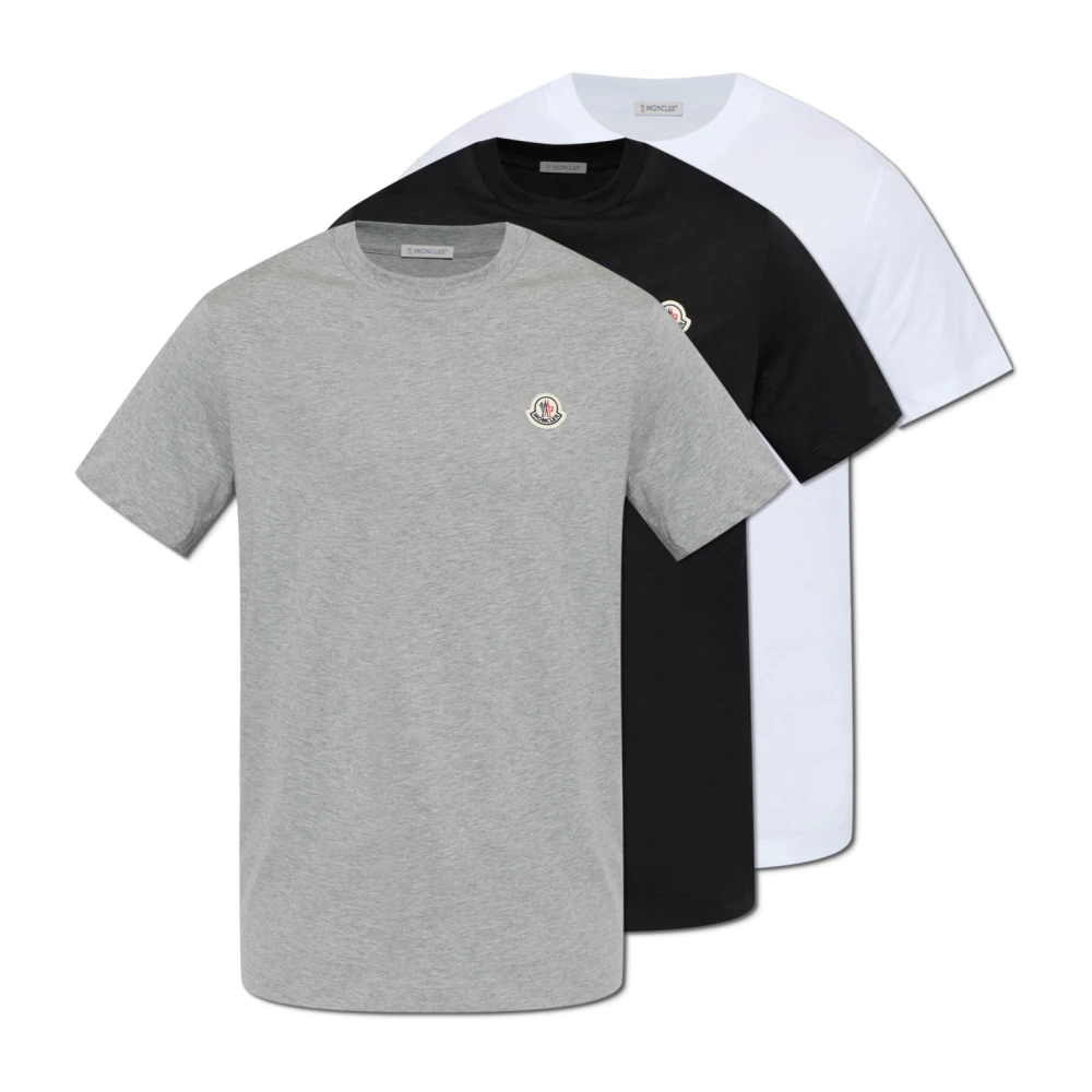 Moncler Black T-Shirts, Male, Xl, T-Shirt Three-Pack