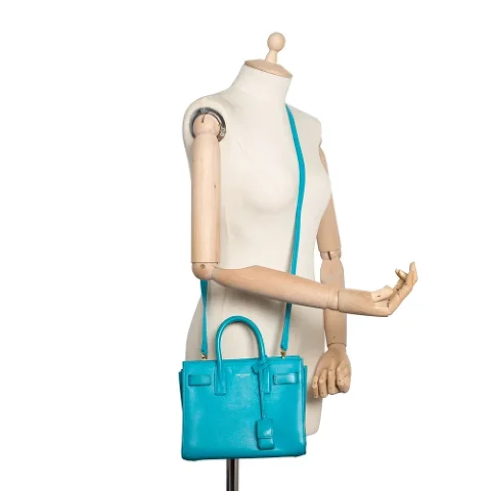 Yves Saint Laurent Vintage Pre-owned Leather handbags Blue Dames
