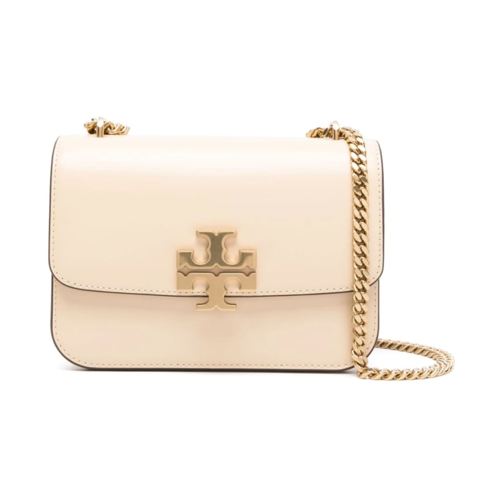 TORY BURCH Beige leren schoudertas met antiek gouden hardware Beige Dames