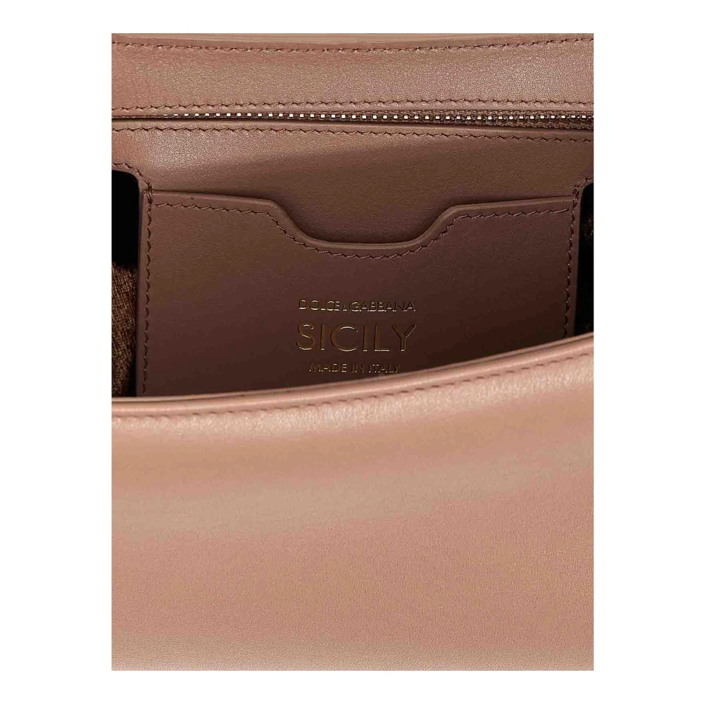Dolce & Gabbana Sicily Leren Clutch Beige Dames