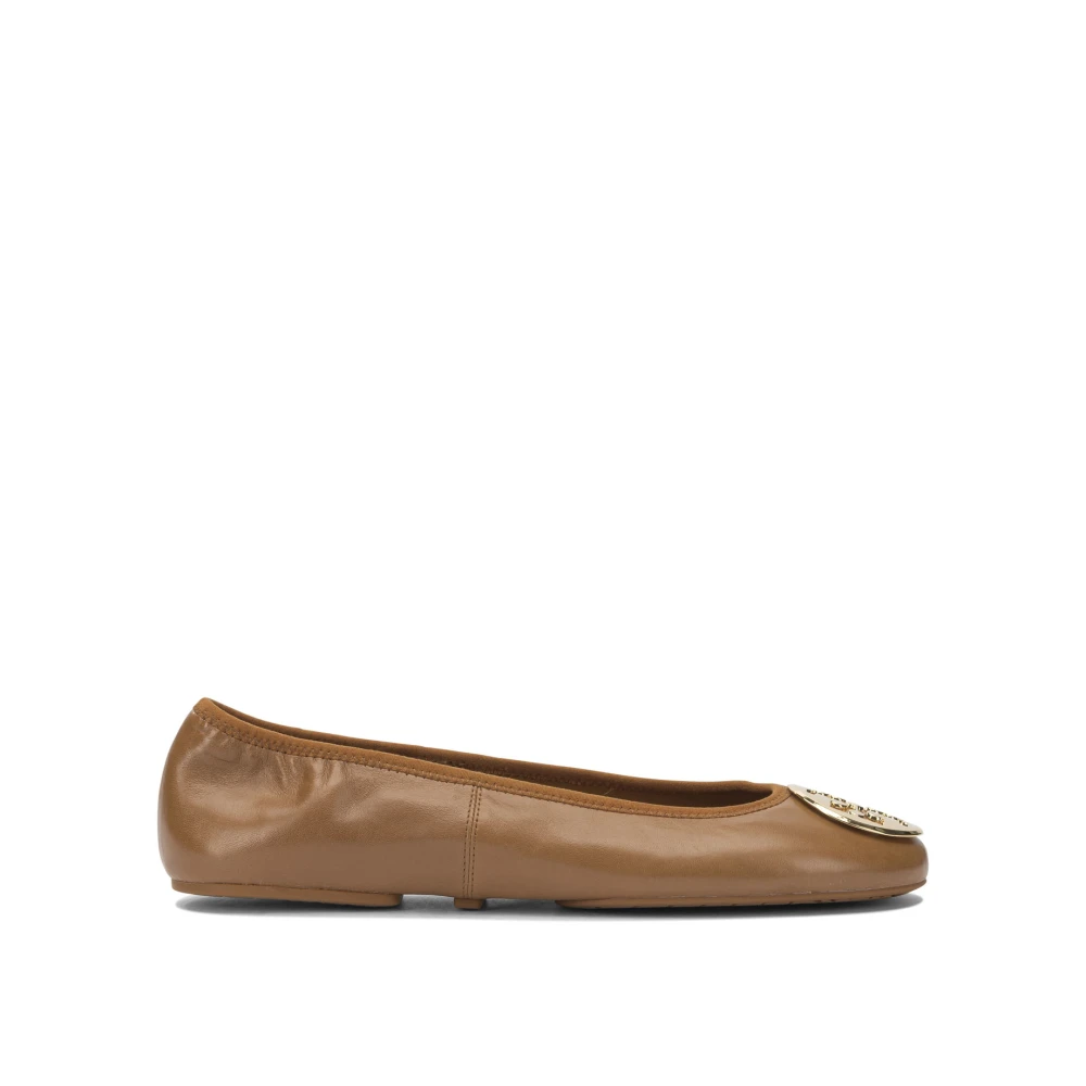 Tory Burch Women's Brown Reva Travel Ballet Flat