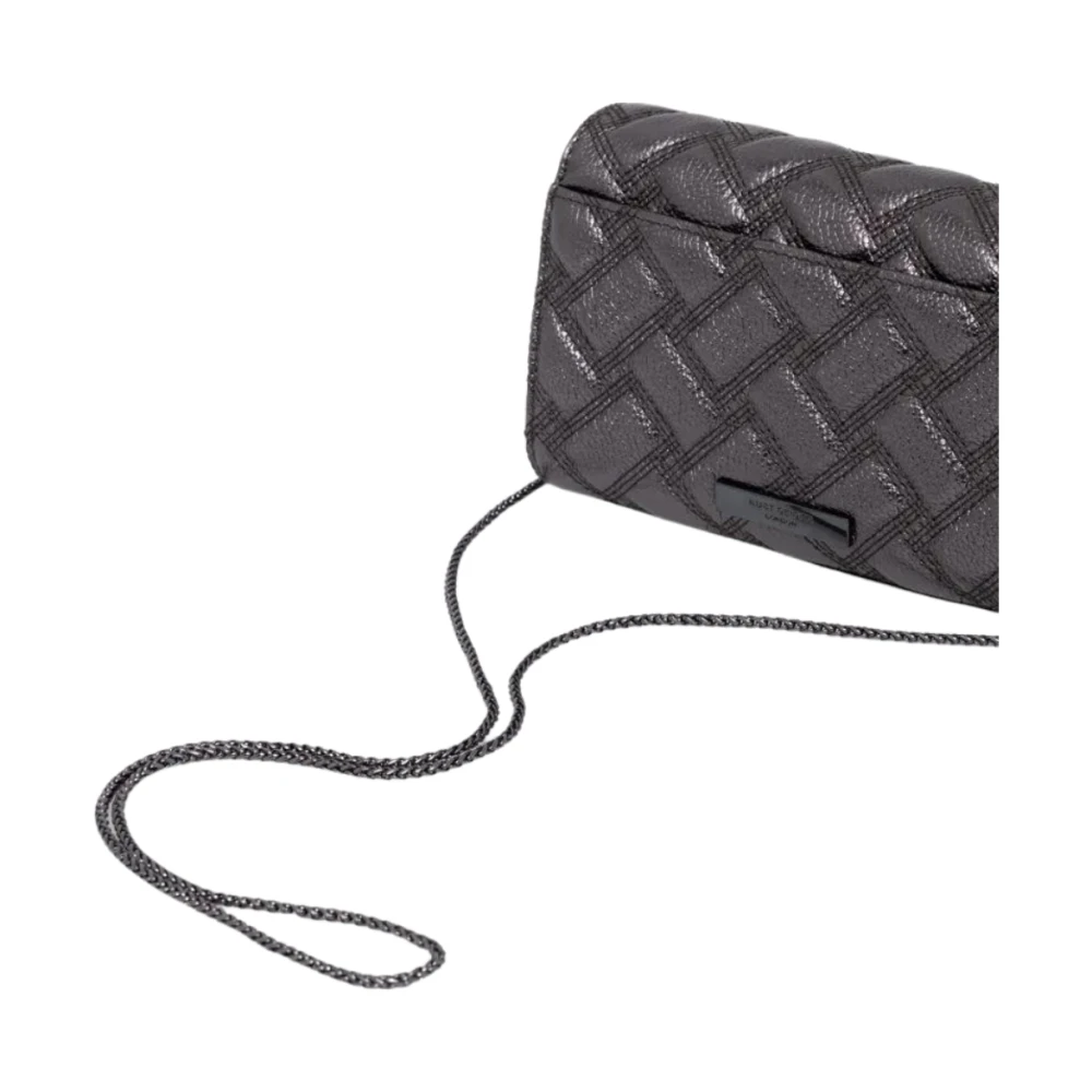 Kurt Geiger Mini Kensington Gunmetal Schoudertas Black Dames
