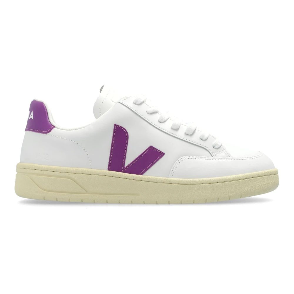 Veja Witte en Paarse Leren Sneakers White Dames