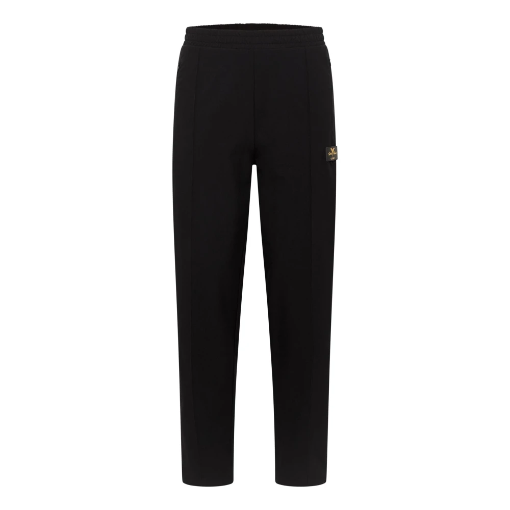 Carlo Colucci Men's Black Sweatpants, L, Carat Tracksuit Trousers