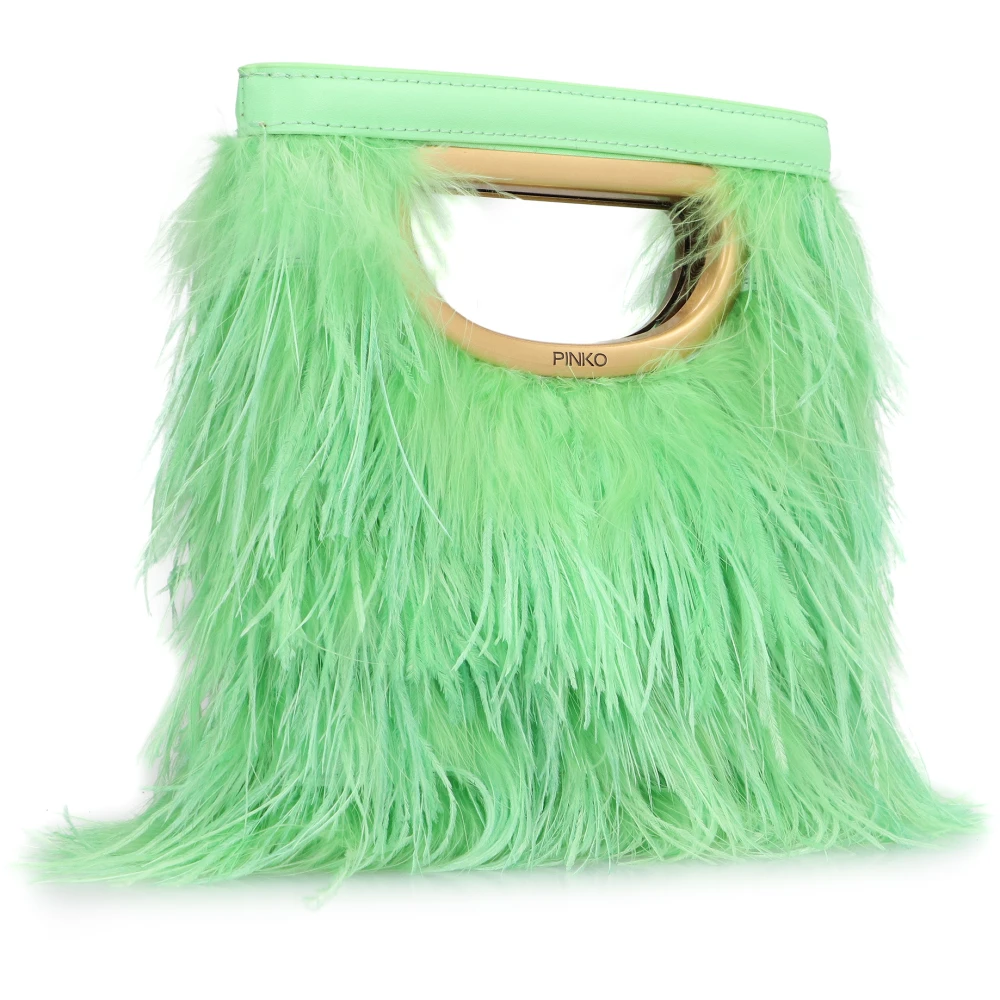 pinko Veren Leren Mini Pochette Green Dames