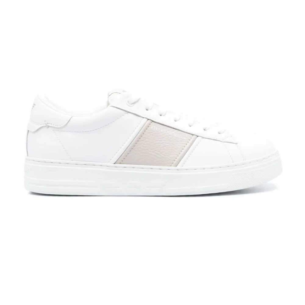 Emporio Armani Vit Silver Sneaker Mesh White, Herr