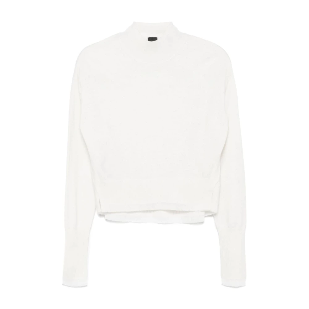 Pinko Witte Wol-Kasjmier Trui met Mock Hals White Dames