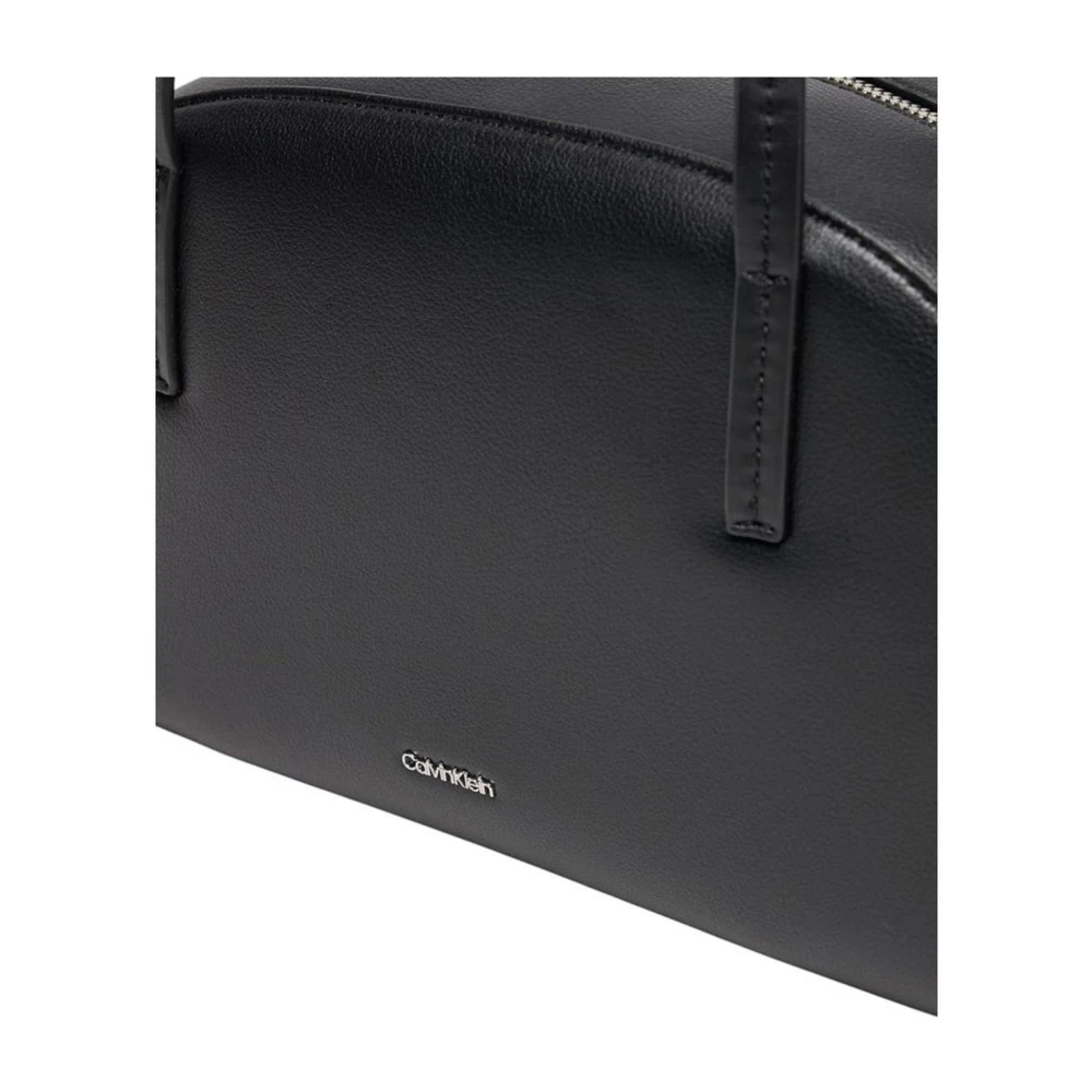 Calvin Klein Zwarte Polyethyleen Handtas Grote Capaciteit Black Dames