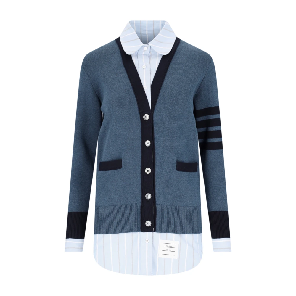 Thom Browne Women's Blue Stylish Cardigan For Men - Cardigans - 2XS - Knitwear